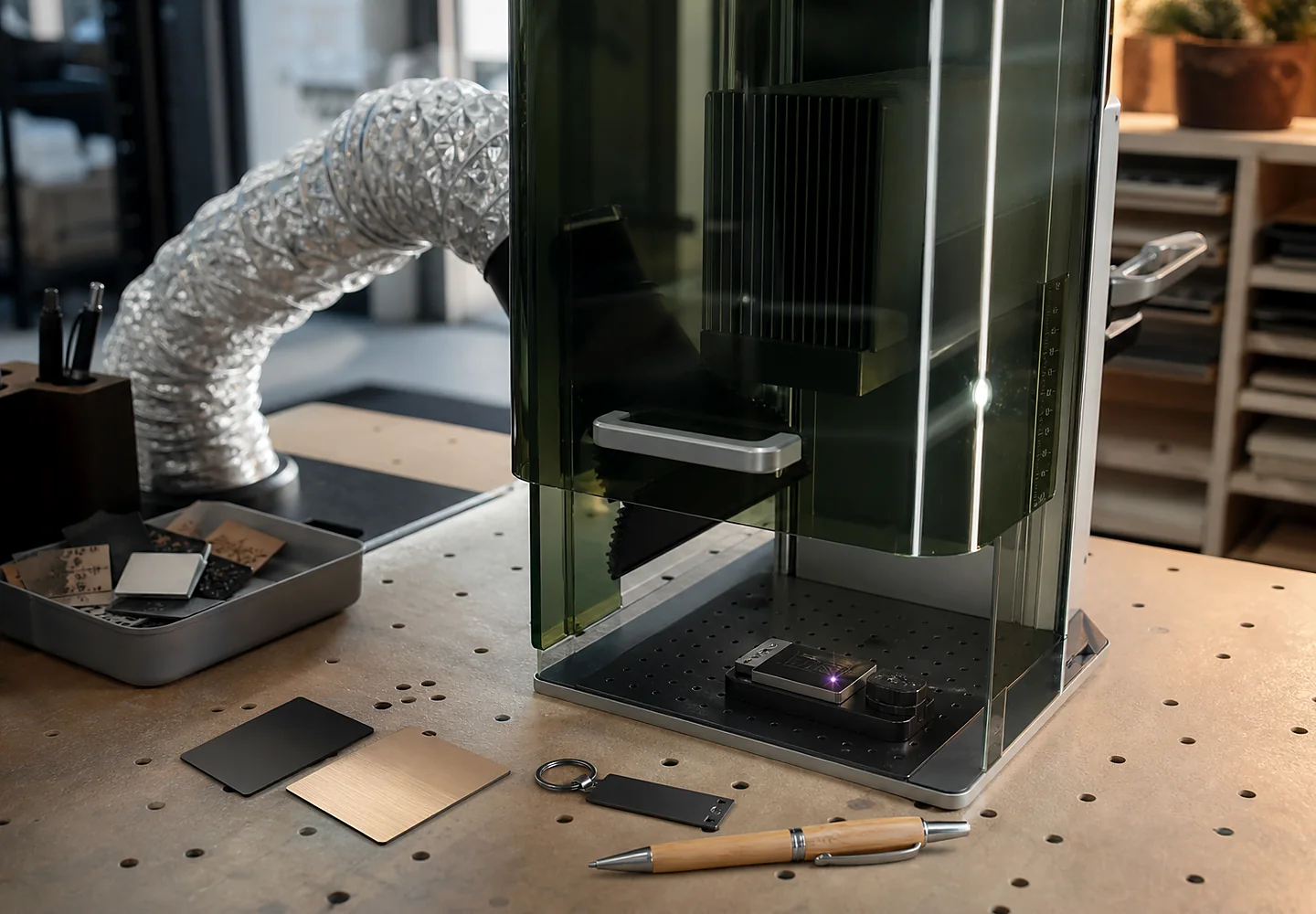 Lasergravur mit kompakter Präzisionsmaschine